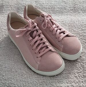 Birkenstock Bend Low Canvas/ Suede Sneakers Soft Pink Sz 38 Narrow